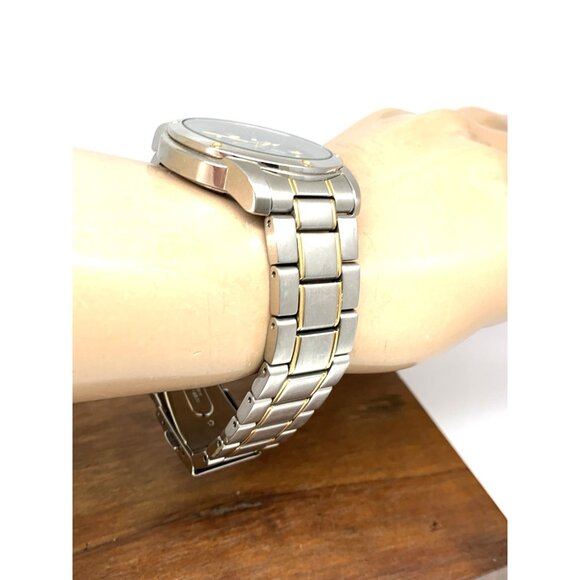 Seiko Men's Watch SNQ010 Quartz Blue Dial Perpetual Calendar Two Tone Steel 39mm - Picture 13 of 15